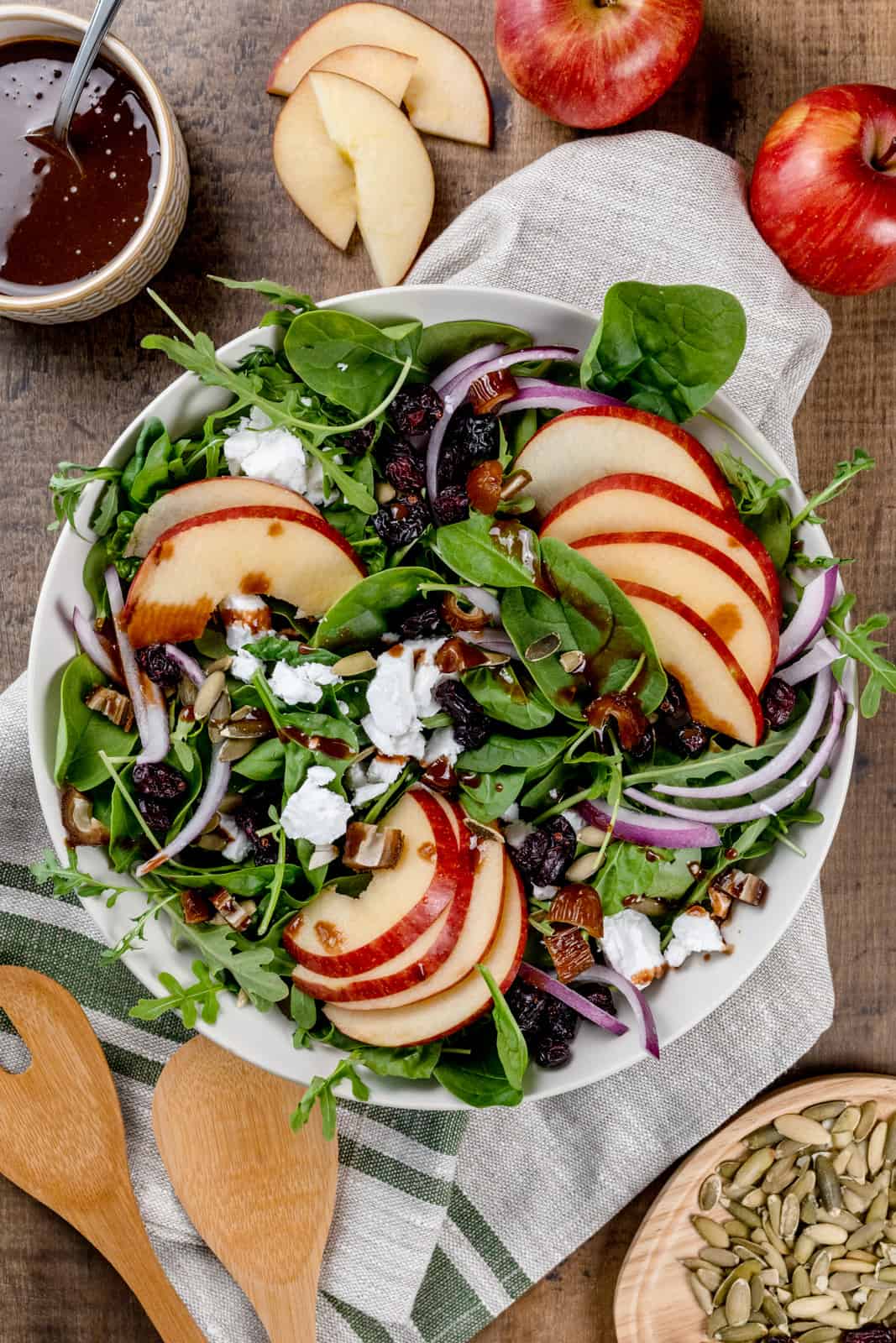 Crunchy Fuji Apple Salad with 321 Balsamic Dressing - Friendly Vegan ...