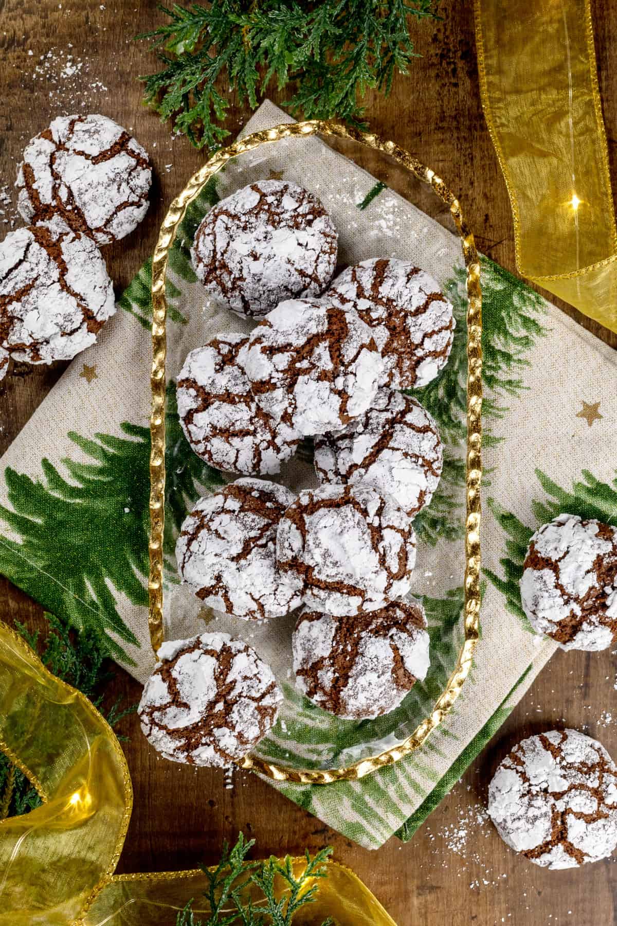 Easy Double Chocolate Crinkle Cookies